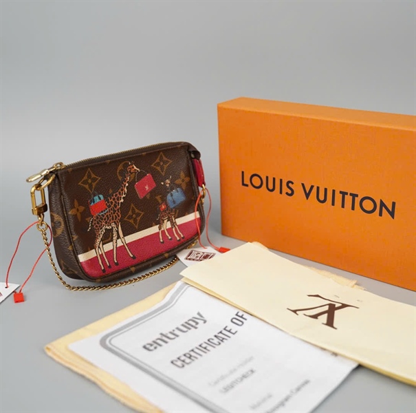 Ví LV hoa nâu in hình hươu cao cổ (LT) KG+