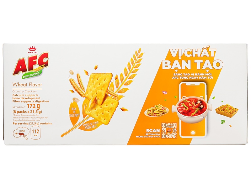 Bánh AFC vị lúa mì hộp 172g