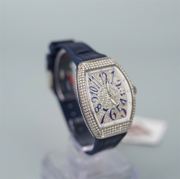 Đồng hồ Franck Muller dây xanh kim số xanh (No529) (HC) KG+