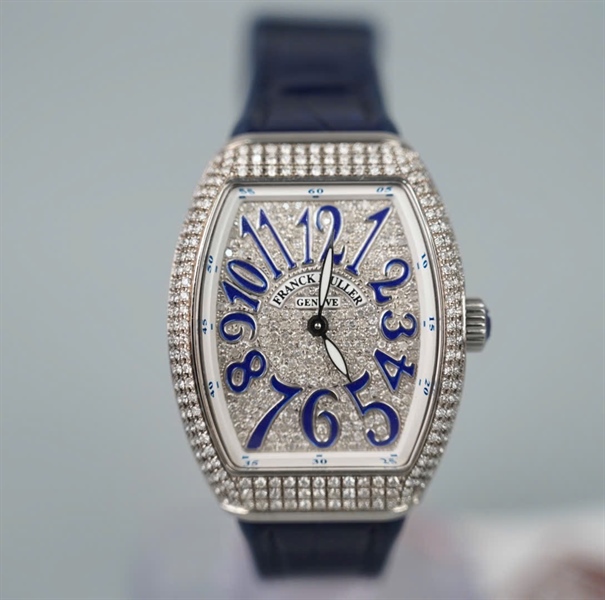 Đồng hồ Franck Muller dây xanh kim số xanh (No529) (HC) KG+