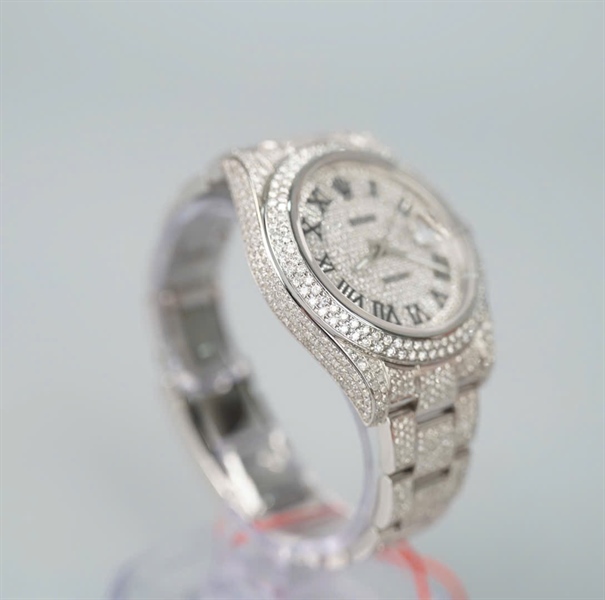 Đồng hồ Rolex bạc đính full đá (HC) KG+