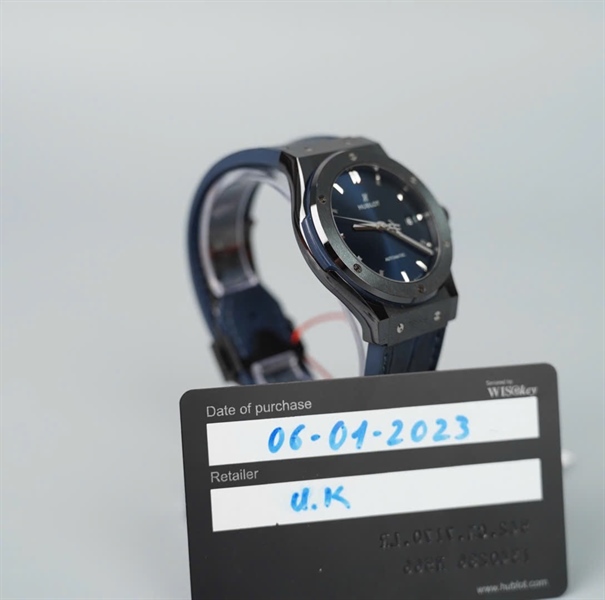 Đồng hồ Hublot dây đen mặt xanh (1340286) (HC) KG+