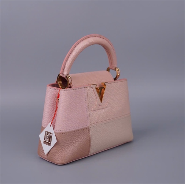 Túi LV Capu hồng phối nude sz20 (HC)+