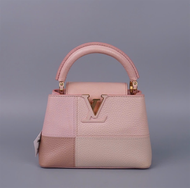 Túi LV Capu hồng phối nude sz20 (HC)+