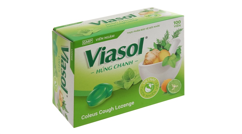 Viên ngậm ho viasol húng chanh vietnat (h/100v)