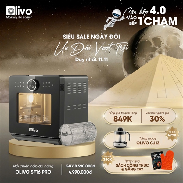 Nồi chiên hơi nước Olivo TSF 16 pro