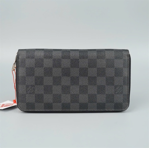 Ví LV zip ô vuông xanh đen bản lớn CR4171 (LT)KG+