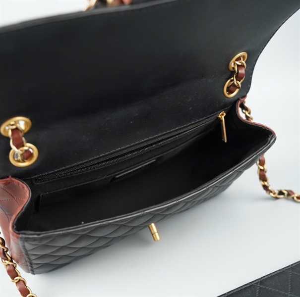 Túi Chanel Classic đen phối nâu (30455374) sz26 KG+