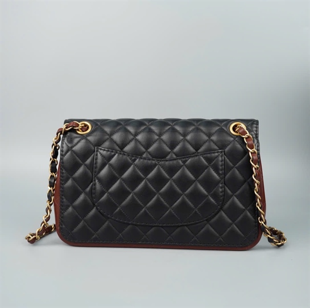 Túi Chanel Classic đen phối nâu (30455374) sz26 KG+
