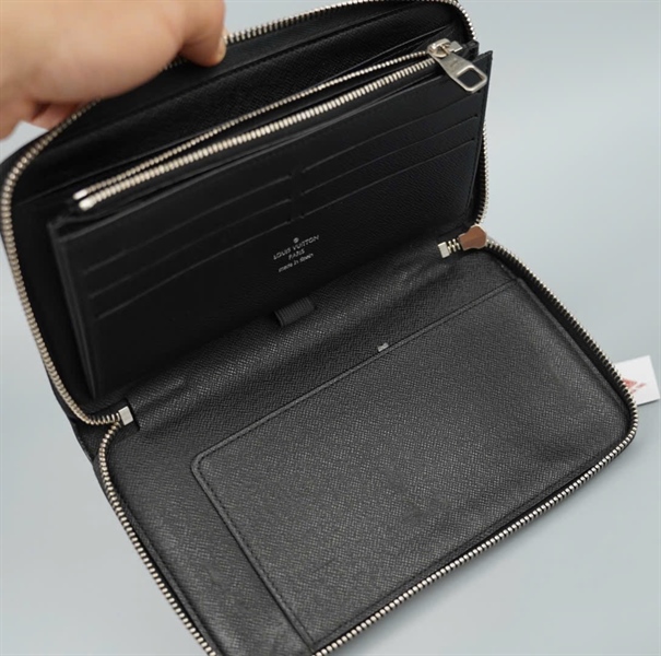 Ví LV zip ô vuông xanh đen bản lớn CR4171 (LT)KG+