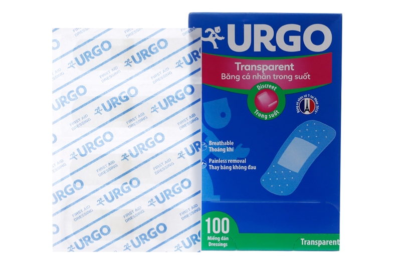 Băng cá nhân trong suốt urgo transparent (h/100m)