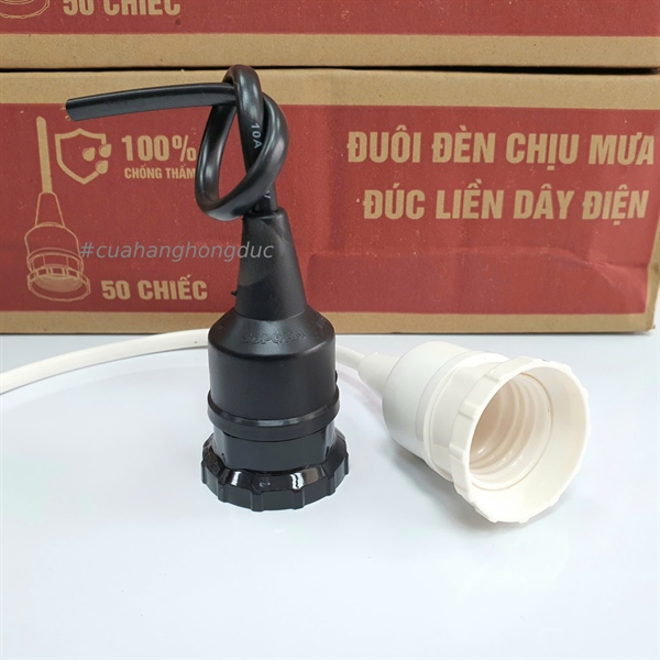 Đui đèn chịu mưa đúc liền dây Ren nhựa ĐCM-100 SOPOKA