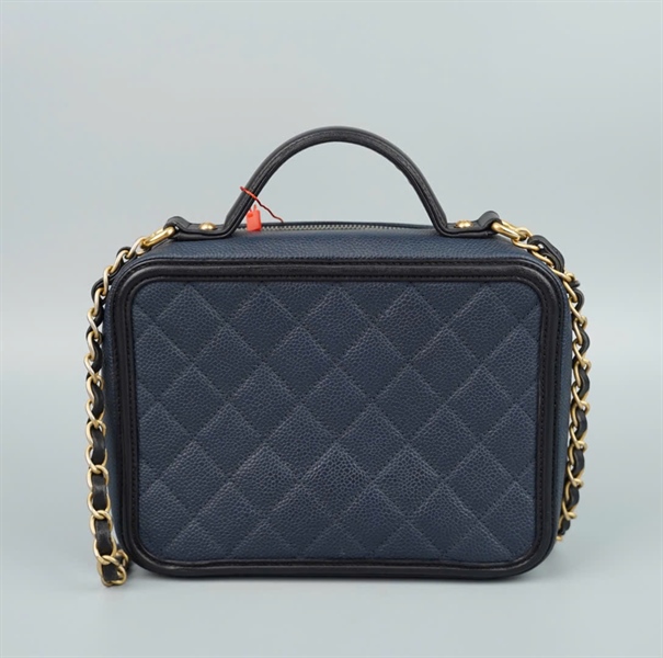 Túi Chanel Vanity màu xanh (23986613) sz19 (BQ) KG+