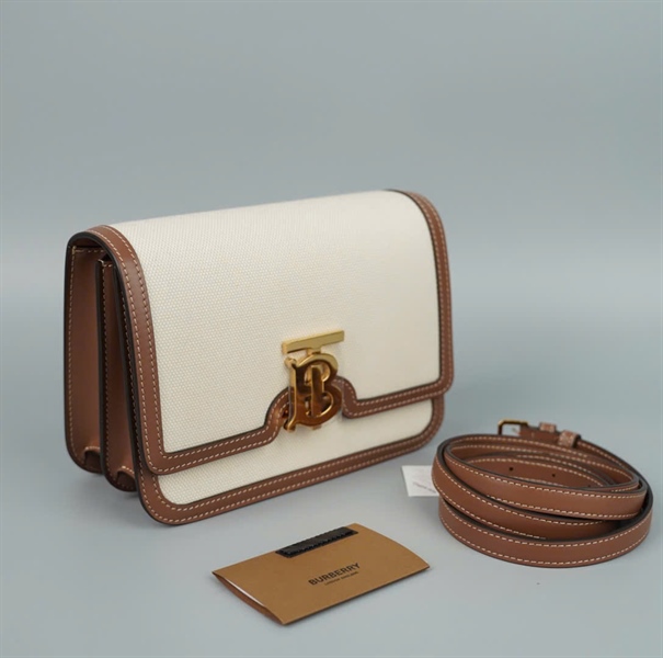 Túi BBR màu trắng viền nâu sz20 (BQ) KG+