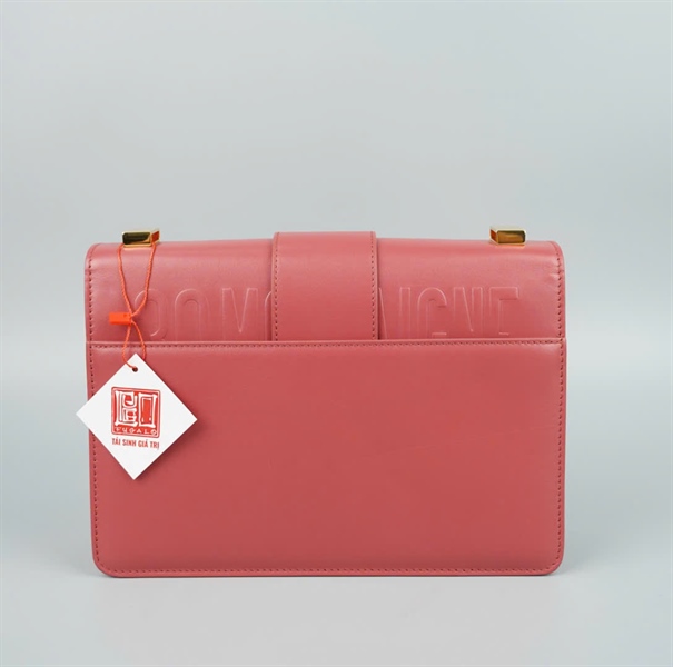 Túi Dior màu hồng khóa vàng sz24 (BQ) KG+