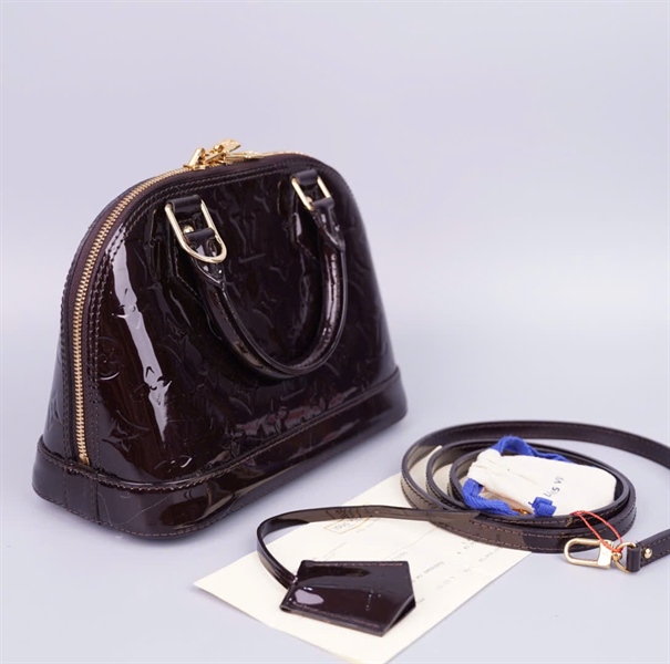 Túi LV alma nâu đen có ổ + chìa sz22 (BQ) KG+