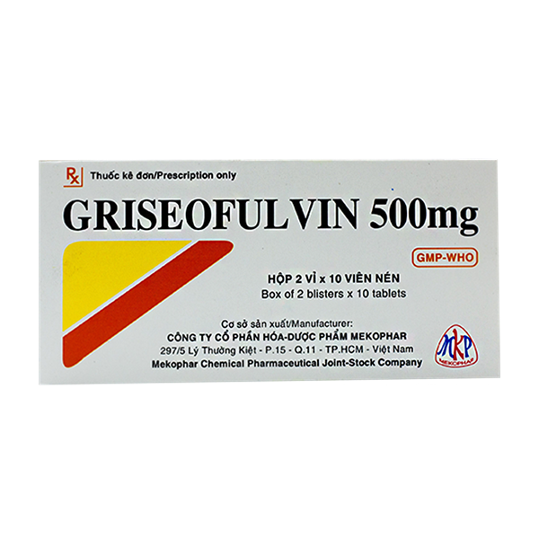 Griseofulvin 500mg mekophar (h/20v)