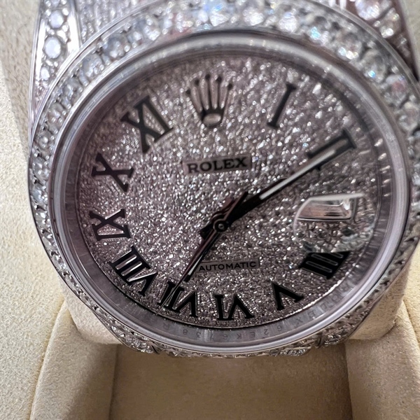 Đồng hồ Rolex mặt tròn full đá, thẻ 2017 (62EK6738) (HC) KG+