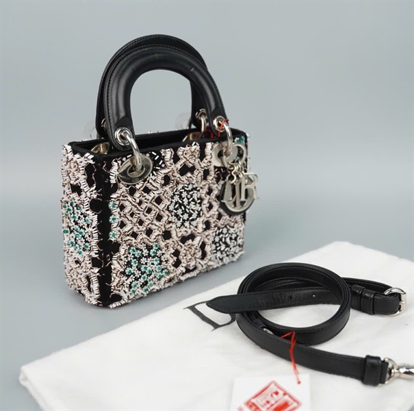 Túi Dior Lady đen đính cườm (02-MA-0175) szmini (HC)+ 2022