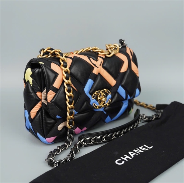 Túi Chanel đen kẻ chữ X xanh nude (PCG07P44) sz24 (HC)+