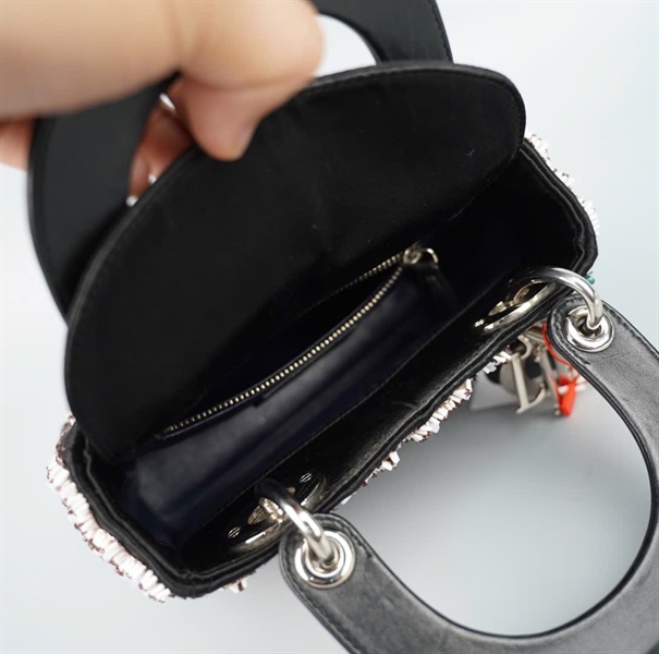 Túi Dior Lady đen đính cườm (02-MA-0175) szmini (HC)+ 2022