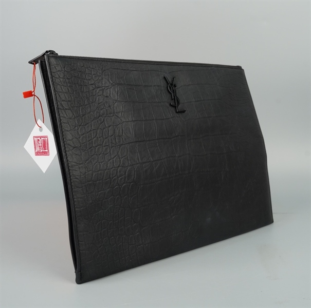 Túi YSL Clutch đen da cá sấu (Manly) sz35 KG+