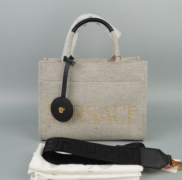 Túi Versace tote màu xám sz28 KG+