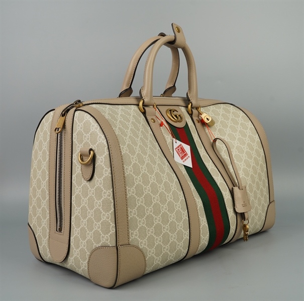 Túi GG Du lịch màu xám viền nude kèm ổ + chìa sz45 KG+