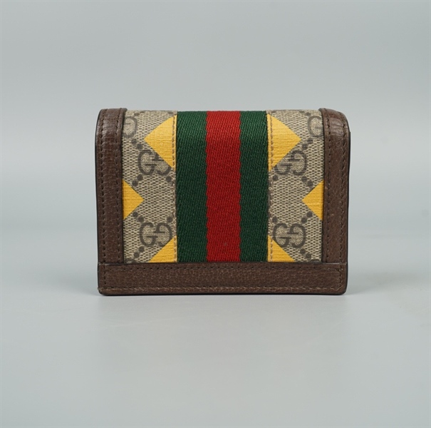 Ví GG gập 2 xám in ô vuông tím xanh KG+