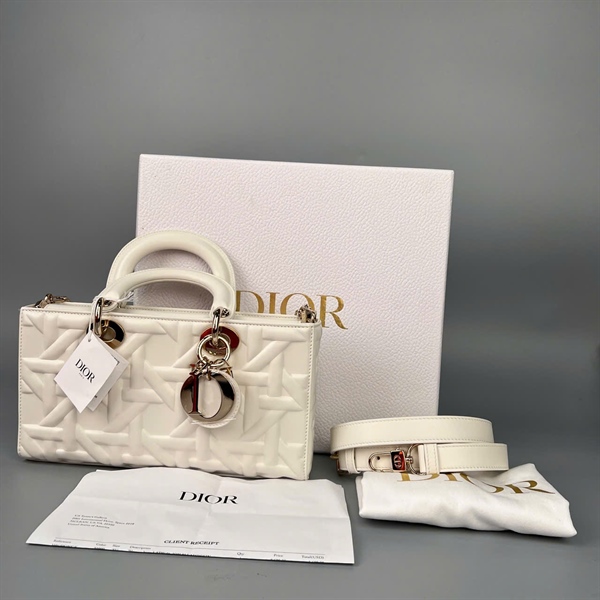 Túi Dior D-Joy màu trắng (15-MA-0264) 2 strap sz26 KG+