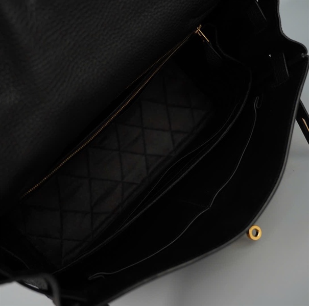 Túi Hermes Kelly đen có lót form, ổ + chìa sz32 KG +