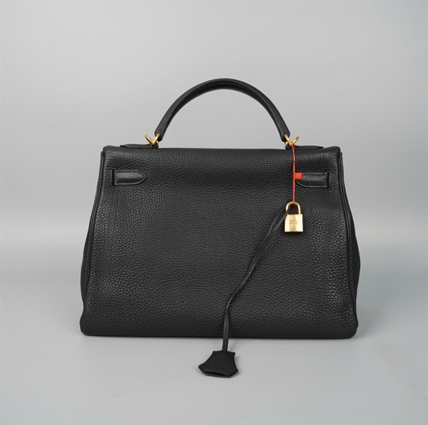 Túi Hermes Kelly đen có lót form, ổ + chìa sz32 KG +