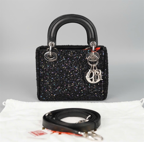 Túi Dior Lady đen đính cườm (04-MA-1114) szmini +