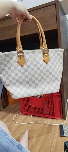 Túi LV tote ô vuông trắng kem sz28 (PN) KG+