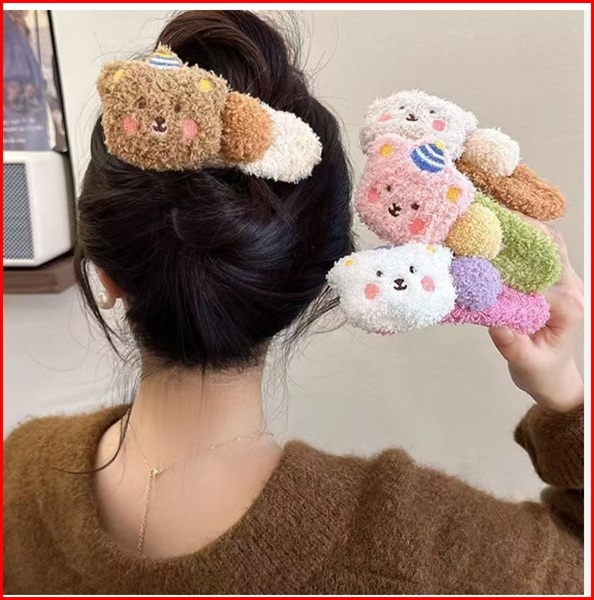 [P.R] Kẹp Tóc Gấu Phụ Kiện Mùa Đông Dễ Thương Sang Trọng #PR124