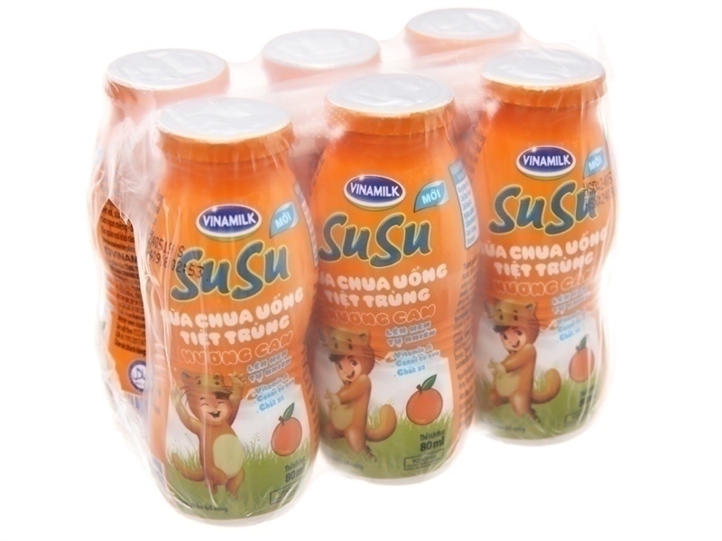 Sữa chua uống tiệt trùng Susu Vinamilk hương cam chai 80ml