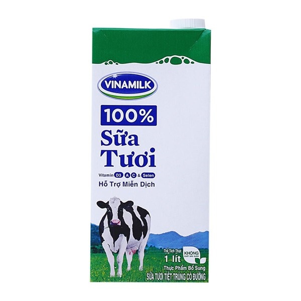 Sữa tươi tiệt trùng Vinamilk có đường 1Lx12
