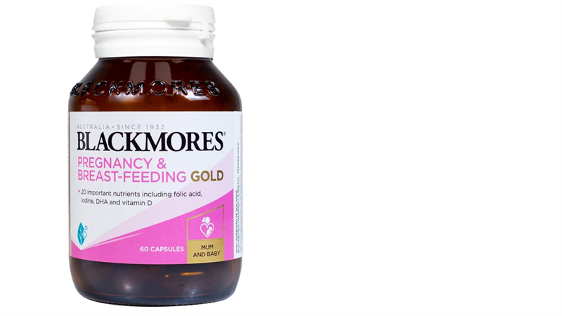 Thực phẩm bổ sung Pregnancy & Breast - Feeding Gold Blackmores cung cấp vitamin và khoáng chất (Lọ 60 viên)