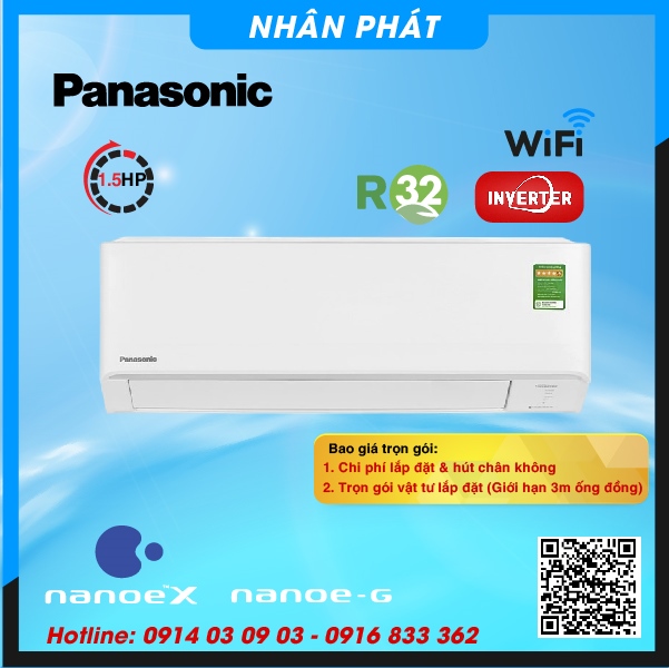 Máy lạnh 1 chiều 1.5HP INVERTER 60% wifi U12ZKH-8 Panasonic