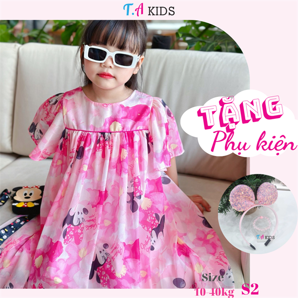 S2 (10-40kg) Váy hồng chuột minnie