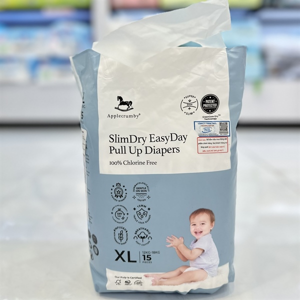 Tã quần ngày Applecrumby XL15 Miếng gói nhỏ