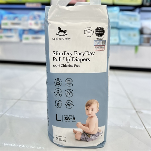 Tã quần ngày Applecrumby L 38+8 Miếng gói lớn