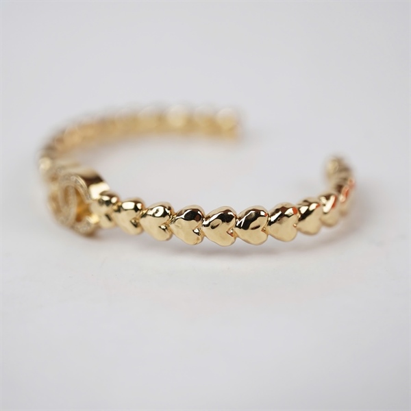 Vòng tay Chanel vàng logo đính đá KG+