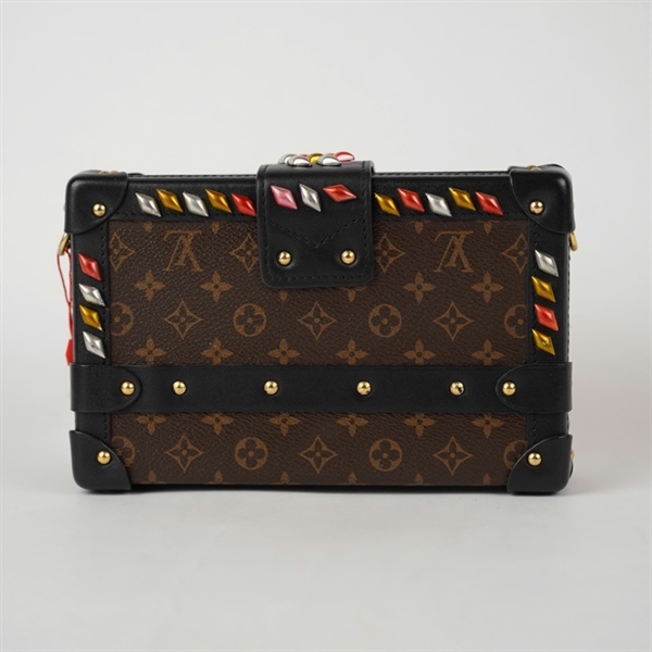 Túi LV Trunk hoa nâu viền đính đá (DU4115) sz18 (HC)+