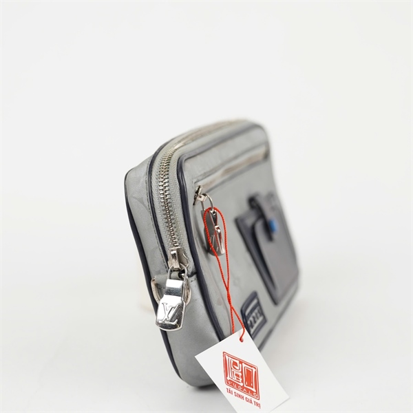 Túi LV Clutch hoa xám lòng cam sz22 (PN) KG+