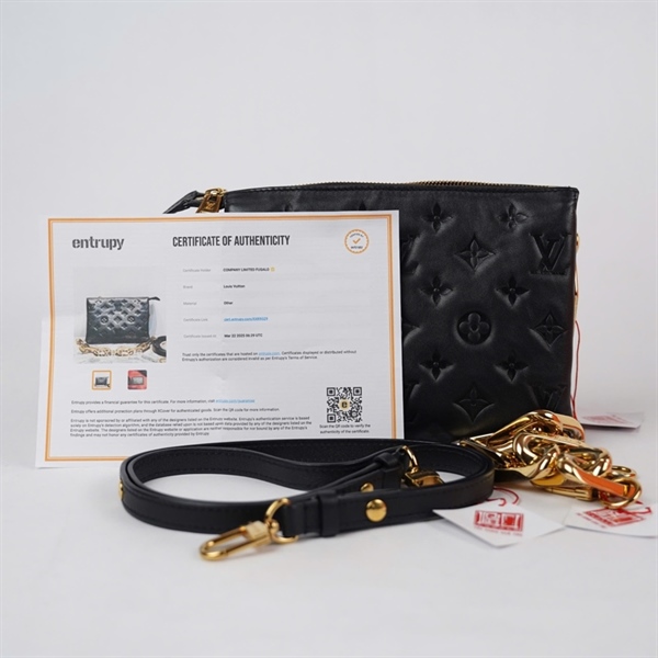 Túi LV Coussin hoa đen 2 strap sz21 KG+