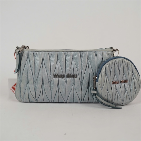 Túi Miu Miu kẹp nách xanh kèm ví sz20 (PN) KG+
