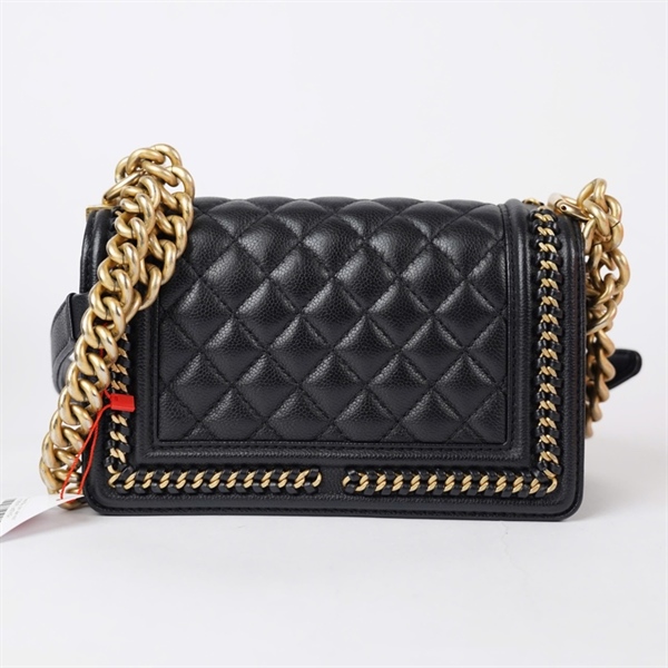 Túi Chanel Boy đen viền xích (X13661P7) sz20 KG+