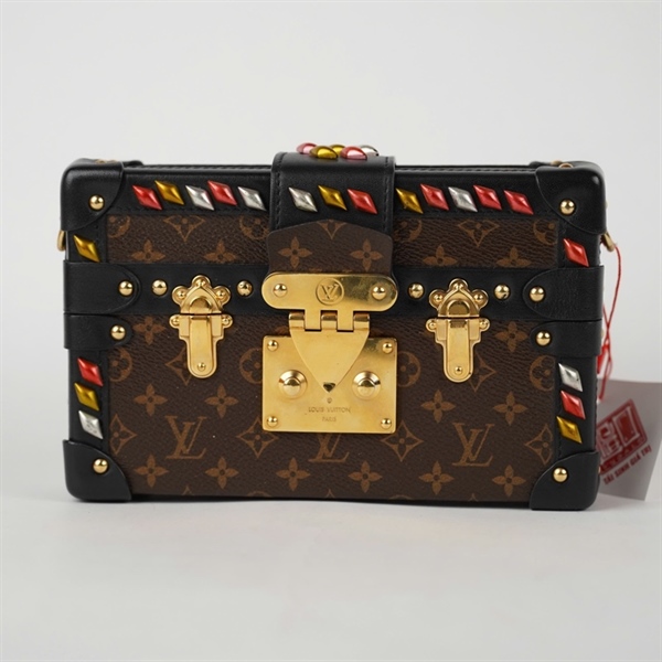 Túi LV Trunk hoa nâu viền đính đá (DU4115) sz18 (HC)+