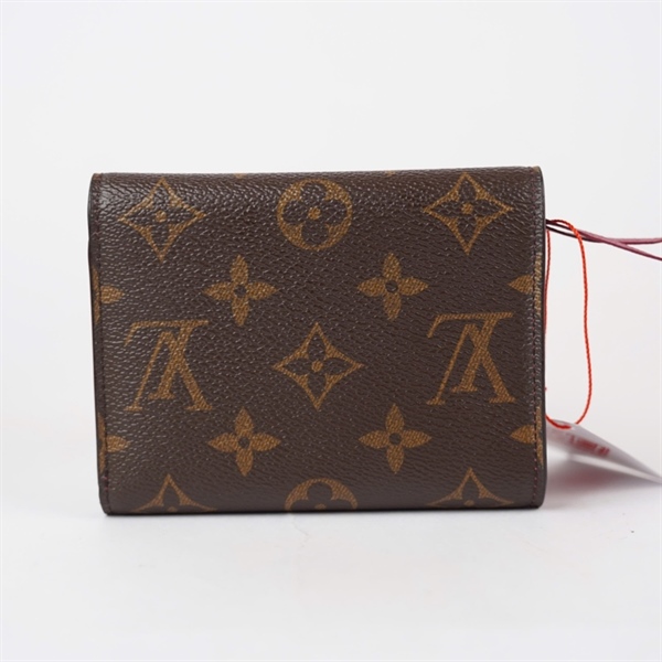 Ví LV hoa nâu nút đỏ gập 3 (LT) KG+